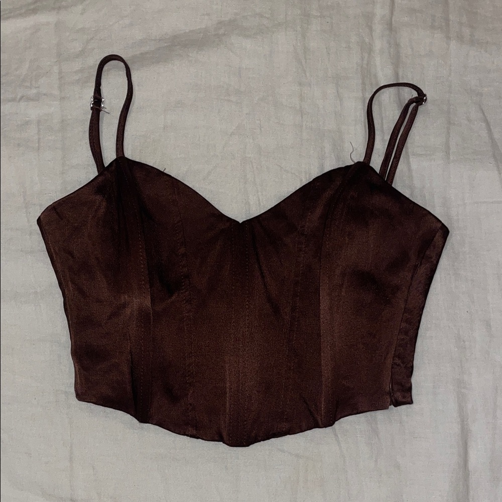 Zara Brown Crop Top